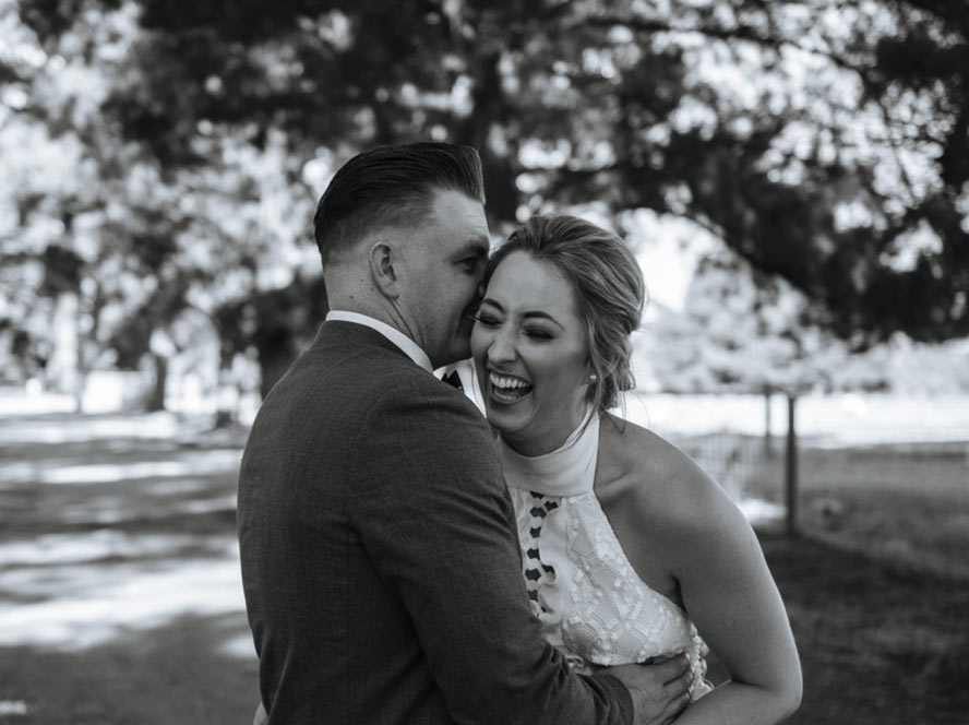Happy couple after planning their wedding